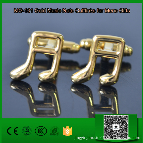 MG-101 Gold Music Note Cufflinks for Mens Gifts